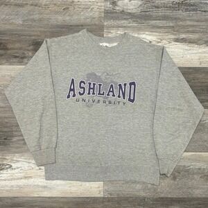 Vintage 90s The Cotton Exchange Gray Mens M Ashland University Fleece Sweatshirt
